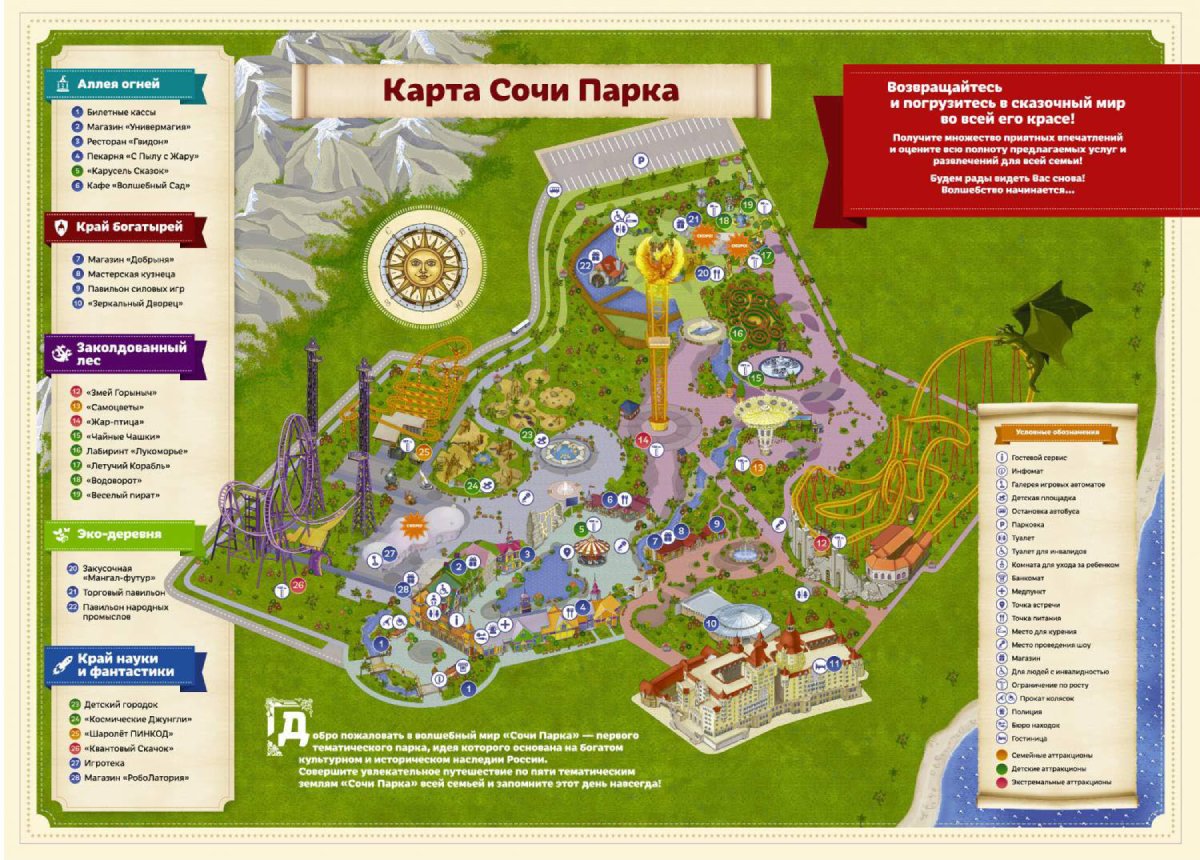 Карта Сочи Парка
